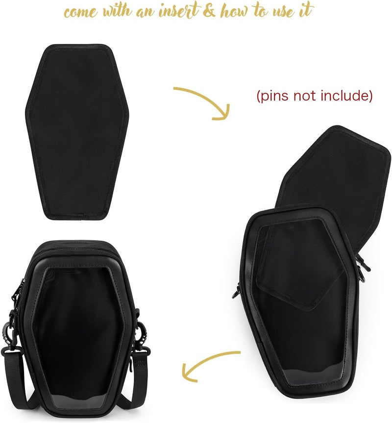 STEAMEDBUN Ita Coffin Purse with Insert Gothic Crossbody Bag for Halloween - Image 2